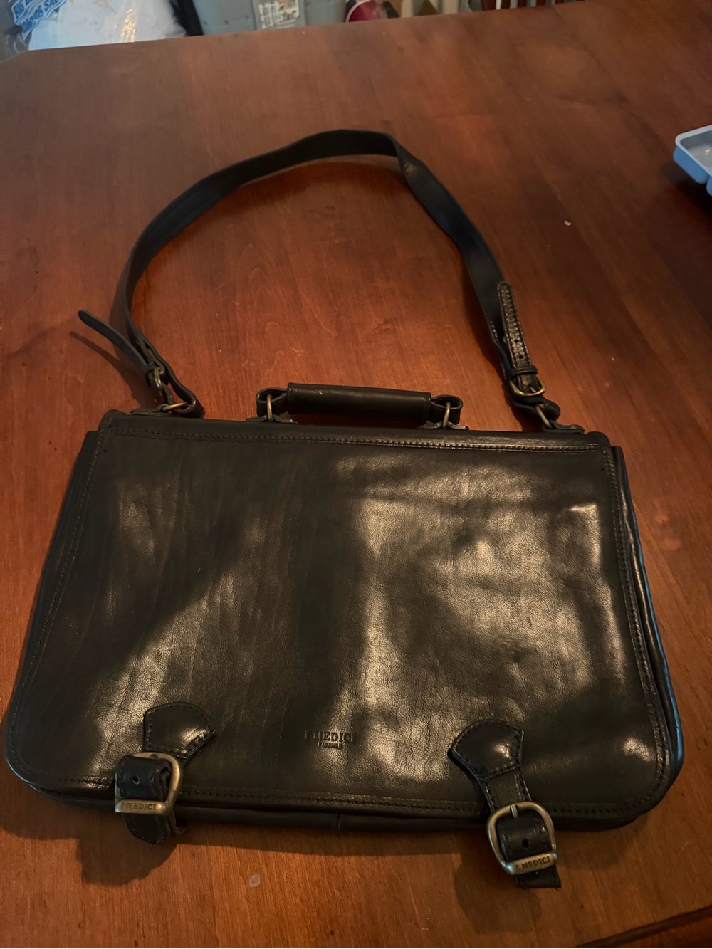 I Medici Firenze Leather Messenger